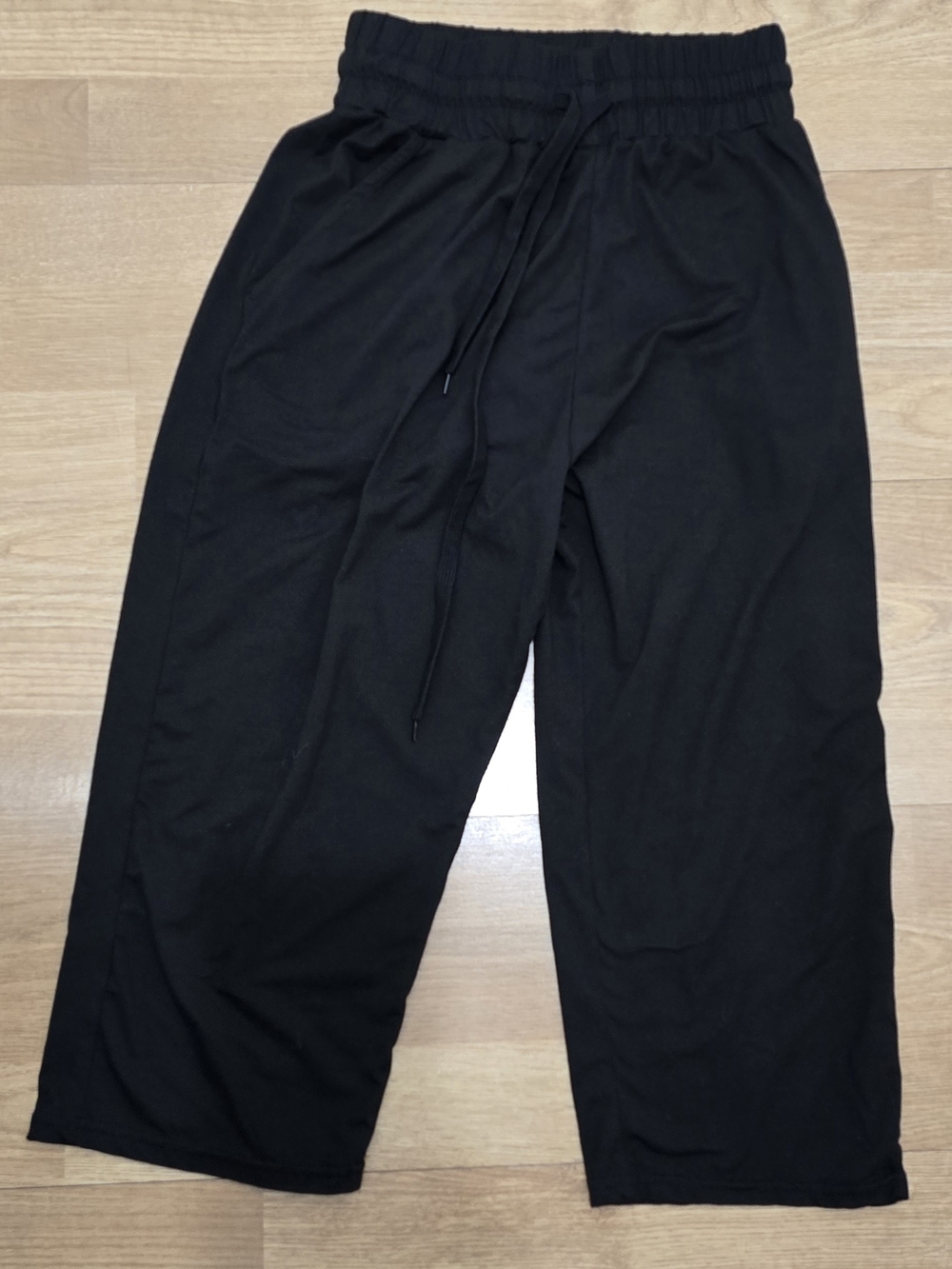Essentials Black Wide-Leg Lounge Pants with Drawstring
